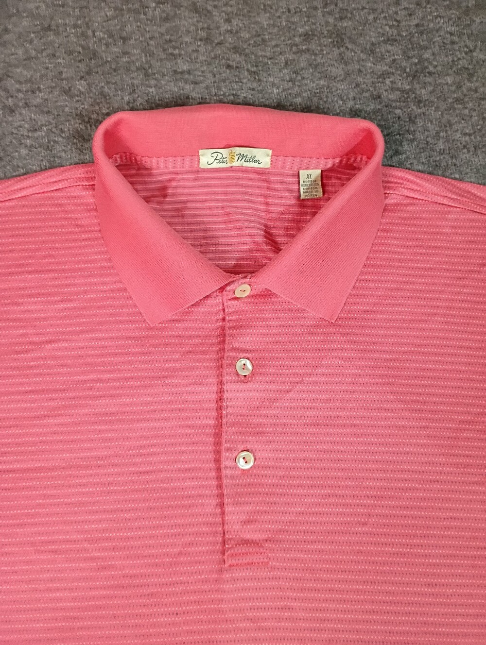 Peter Millar Golf Polo Shirt Mens XL Pink Double Mercerized Cotton Korea Luxury - Picture 6 of 12